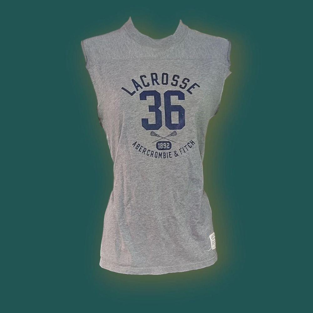vintage Grey and navy Abercrombie & Fitch lacrosse muscle shirt